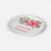 60e verjaardag Tropische Strijklichten Hawaïaans Papieren Bordje (Gekanteld)