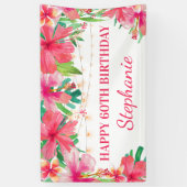 60e verjaardag Tropische Strijklichten Hawaïaans Spandoek (Verticaal)