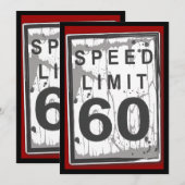 60e verjaardag tweezijdige snelheidslimiet tafel K Kaart (Voorkant / Achterkant)