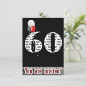 60e verjaardag Uitnodiging (Staand voorkant)