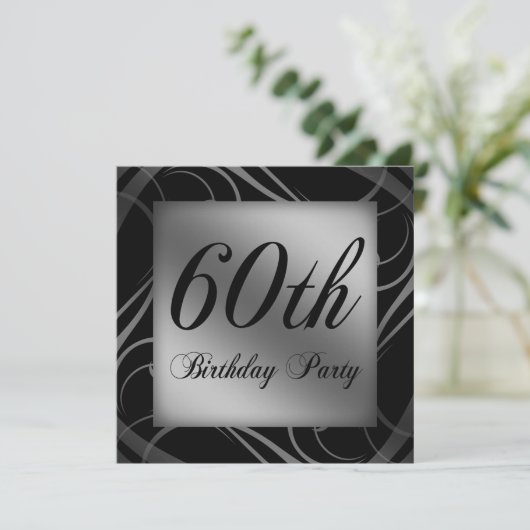 60e verjaardag Uitnodiging (Staand voorkant)