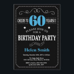 60e verjaardag uitnodiging blauw en zwart schoolbo<br><div class="desc">60e verjaardag uitnodiging blauw en zwart typografie. Krijtbord. Zwarte en witte achtergrond. Verjaardag voor volwassenen. Verjaardag van Mannen of vrouwen. Kinder jongen of meisje dame tiener Bday Nodig uit. 13e 15e 16e 18e 20e 21e 30e 40e 50e 60e 70e 80e 90e 100e. Elke leeftijd. Voor verdere aanpassing klikt u op...</div>