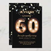 60e verjaardag uitnodiging Bright Lights (Voorkant / Achterkant)