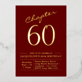 60e verjaardag uitnodiging Burgundy Gold Foil (Voorkant)