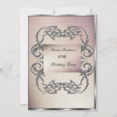 60e verjaardag Uitnodiging crème Silver (Achterkant)