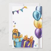 60e verjaardag uitnodiging Gold Glitter (Achterkant)