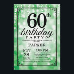 60e verjaardag uitnodiging Green Glitter<br><div class="desc">60e verjaardag uitnodiging met groene strijklichten met groene glitter achtergrond. Groene verjaardag. Verjaardag voor volwassenen. Mannen of vrouwen Bday Uitnodigen. 13e 15e 16e 18e 20e 21e 30e 40e 50e 60e 70e 80e 90e 100e, elke leeftijd. Voor verdere aanpassing klikt u op de knop "Aanpassen" en gebruikt u onze ontwerptool om...</div>
