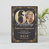 60e Verjaardag Uitnodiging met foto (Staand voorkant)