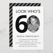 60e verjaardag Uitnodiging met foto (Voorkant / Achterkant)