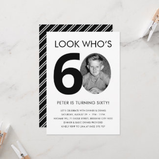 60e verjaardag Uitnodiging met foto