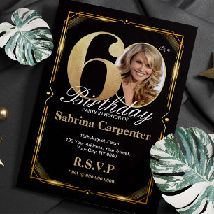 60e Verjaardag Uitnodiging met foto