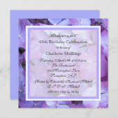 60e verjaardag Uitnodiging Paarse hortensia's (Voorkant / Achterkant)