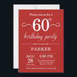60e verjaardag uitnodiging rood<br><div class="desc">60e verjaardag uitnodiging met rode achtergrond. Verjaardag voor volwassenen. Mannen of vrouwen Bday Uitnodigen. 13e 15e 16e 18e 20e 21e 30e 40e 50e 60e 70e 80e 90e 100e,  elke leeftijd. Voor verdere aanpassing klikt u op de knop "Aanpassen" en gebruikt u onze ontwerptool om deze sjabloon te wijzigen.</div>