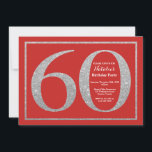 60e verjaardag uitnodiging rood en zilver glitter<br><div class="desc">Uitnodiging voor 60-jarig bestaan. Rood en Zilver Glitter Verjaardagsfeest Uitnodigen met Rode Achtergrond. Verrassingsverjaardag. Verjaardag voor volwassenen. Mannen of Vrouwen Bday Bash Party. Voor verdere aanpassing klikt u op de knop "Aanpassen" en gebruikt u onze ontwerptool om deze sjabloon te wijzigen.</div>