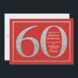60e verjaardag uitnodiging rood en zilver glitter<br><div class="desc">Uitnodiging voor 60-jarig bestaan. Rood en Zilver Glitter Verjaardagsfeest Uitnodigen met Rode Achtergrond. Verrassingsverjaardag. Verjaardag voor volwassenen. Mannen of Vrouwen Bday Bash Party. Voor verdere aanpassing klikt u op de knop "Aanpassen" en gebruikt u onze ontwerptool om deze sjabloon te wijzigen.</div>
