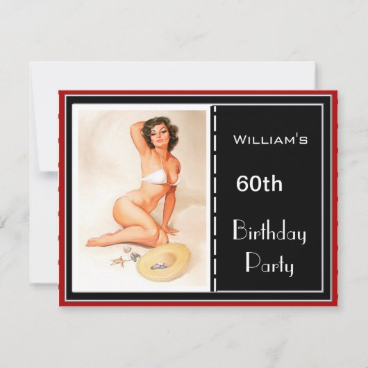 60e verjaardag Uitnodiging van het Feest Rood Zwar (Voorkant)