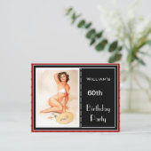 60e verjaardag Uitnodiging van het Feest Rood Zwar (Staand voorkant)