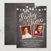 60e verjaardag uitnodiging Vintage 60 jaar (Voorkant / Achterkant)