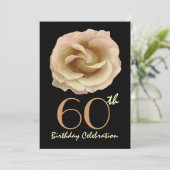 60e verjaardag Uitnodiging voor grote gouden Rozen (Staand voorkant)