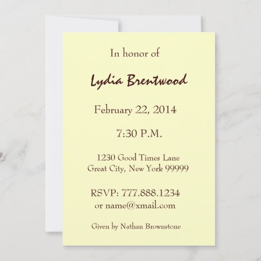 60e verjaardag Uitnodiging voor grote gouden Rozen (Achterkant)