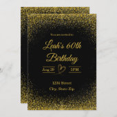 60e verjaardag uitnodiging – Zestig in goud | Mode (Voorkant / Achterkant)