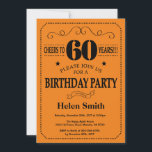 60e verjaardag Uitnodiging zwart en Sinaasappel<br><div class="desc">60th Birthday Invitation Black en Oranje Typografie. Zwarte en Oranje achtergrond. Volwassen verjaardag. Mannelijke Mannen of vrouwen: Birthday. Kinder jongen of meisje Lady Teen Teenage Bday Invite. 13e 15e 16e 18e 21e 30e 40e 50e 60e 70e 80e 90e 100e. Elke leeftijd. Voor verdere aanpassing, te klikken gelieve de knoop "van...</div>