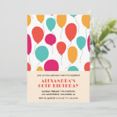 60e verjaardag uitnodigingen Ballonnen Kleurrijk (Staand voorkant)
