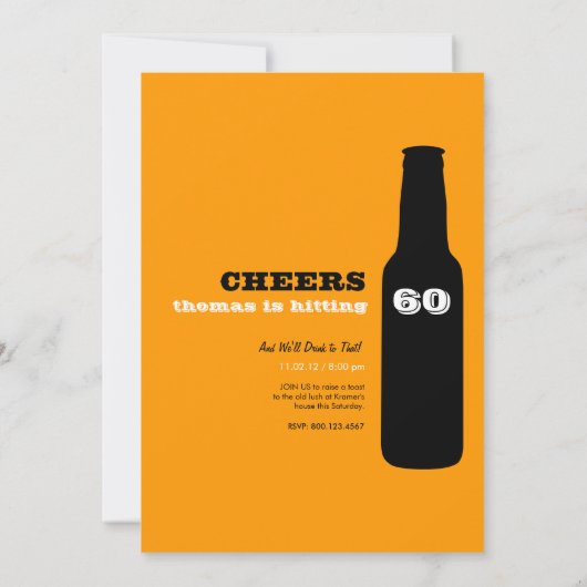 60e verjaardag uitnodigingen - Beer Cheers! (Achterkant)