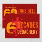 60e verjaardag Uitnodigingen - De hel van een Part (Voorkant / Achterkant)