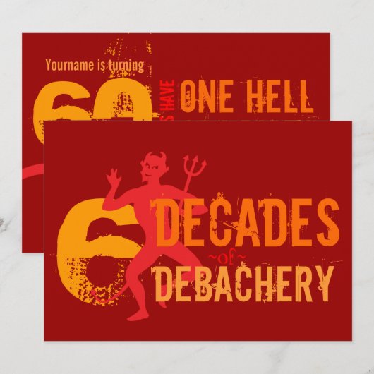 60e verjaardag Uitnodigingen - De hel van een Part (Voorkant / Achterkant)