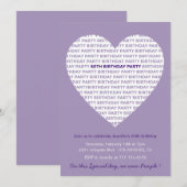 60e verjaardag uitnodigingen Heart Modern (Voorkant / Achterkant)