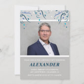 60e verjaardag uitnodigingen Mannen Confetti Foto  (Voorkant)