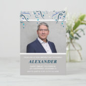 60e verjaardag uitnodigingen Mannen Confetti Foto  (Staand voorkant)