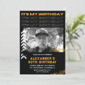 60e verjaardag uitnodigingen Mannen Fotospray verf (Staand voorkant)