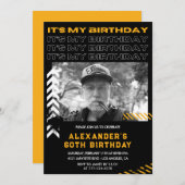 60e verjaardag uitnodigingen Mannen Fotospray verf (Voorkant / Achterkant)