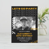 60e verjaardag uitnodigingen Mannen Fotospray verf (Staand voorkant)