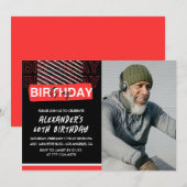 60e verjaardag uitnodigingen Mannen Party Foto Roo (Voorkant / Achterkant)