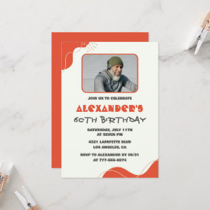 60e verjaardag uitnodigingen Mannen Rood Eenvoudig