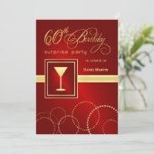 60e verjaardag Uitnodigingen voor een verrassingsf (Staand voorkant)