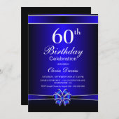 60e verjaardag van Black and Blue Kaart (Voorkant / Achterkant)