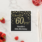 60e verjaardag van Black and Gold Diamond Servet (Insitu)