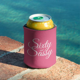 60e verjaardag van Chic 60 Sassy Hot Pink Blikjeskoeler