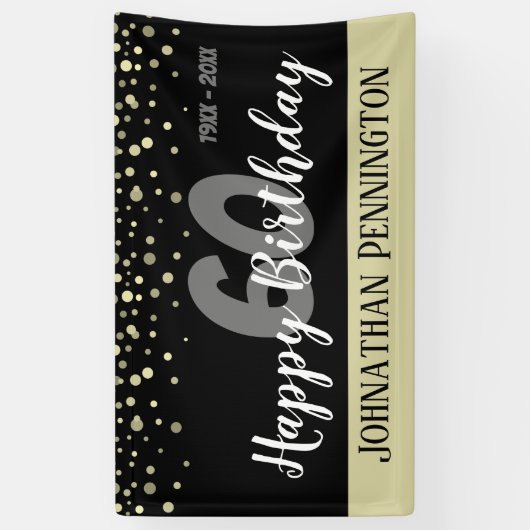 60e verjaardag van Confetti Spandoek (Verticaal)