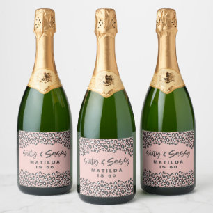 60e verjaardag van de 60e editie van de luipaard sparkling wijnetiket