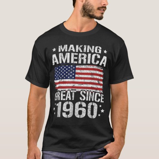 60e verjaardag van de Amerikaanse vlag 1960 60 jaa T-shirt (Voorkant)