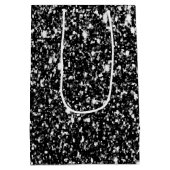 60e verjaardag van de ballonnen op zwarte glitter medium cadeauzakje (Achterkant)