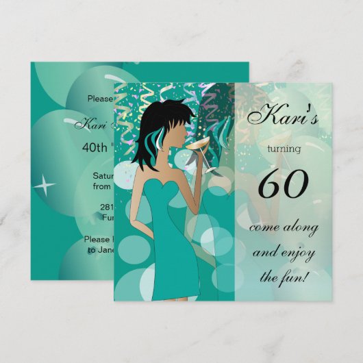 60e verjaardag van de BashGirl-partij | BLAUWGROEN Kaart