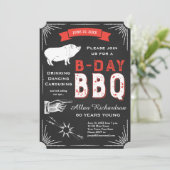 60e verjaardag van de BBQ Party Chalkboard Verenig Kaart (Staand voorkant)