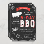 60e verjaardag van de BBQ Party Chalkboard Verenig Kaart (Voorkant / Achterkant)