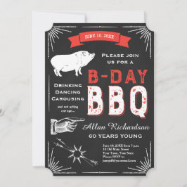 60e verjaardag van de BBQ Party Chalkboard Verenig Kaart